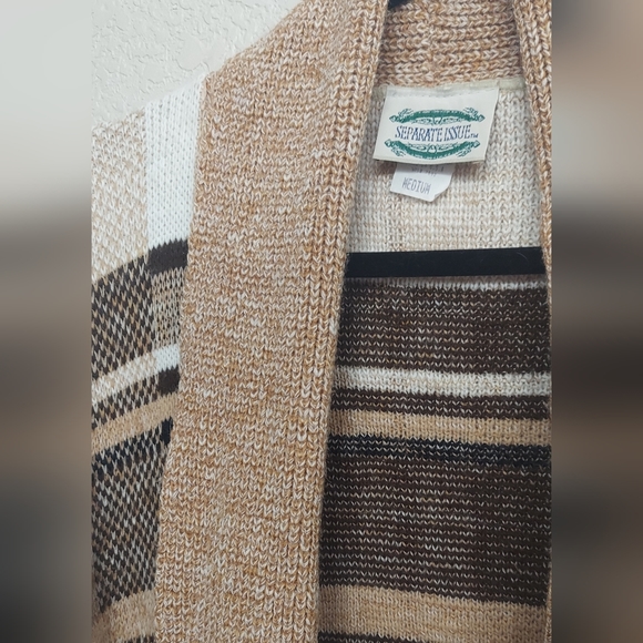 ☆VINTAGE☆ Plaid Print Oversized Cardigan Sweater - Made in USA - Women's Size M - Picture 2 of 4